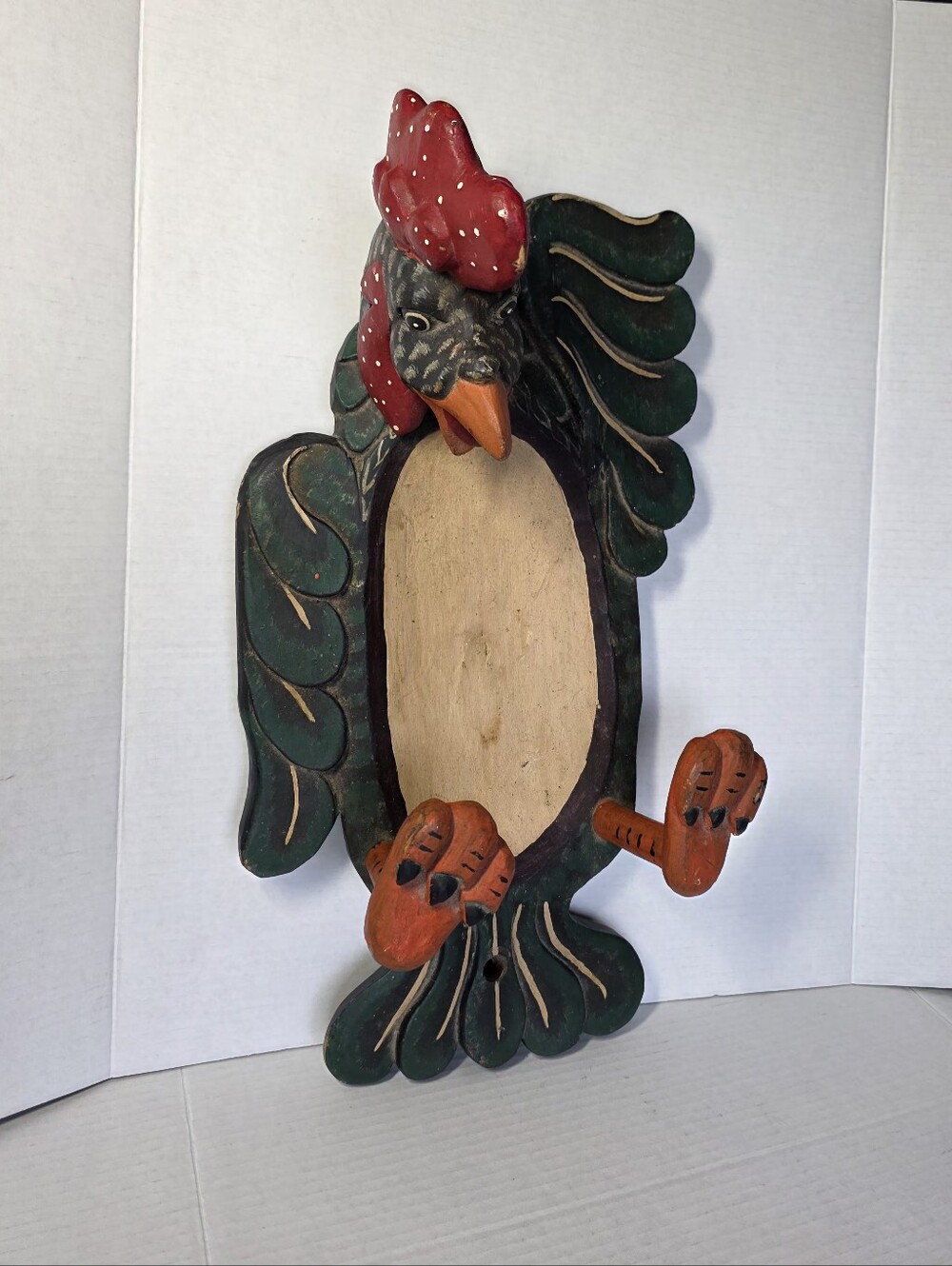 Vintage Folk Art Rooster Farmhouse Fruit - Trinket Dish Tray Wall Decor 21 X 12